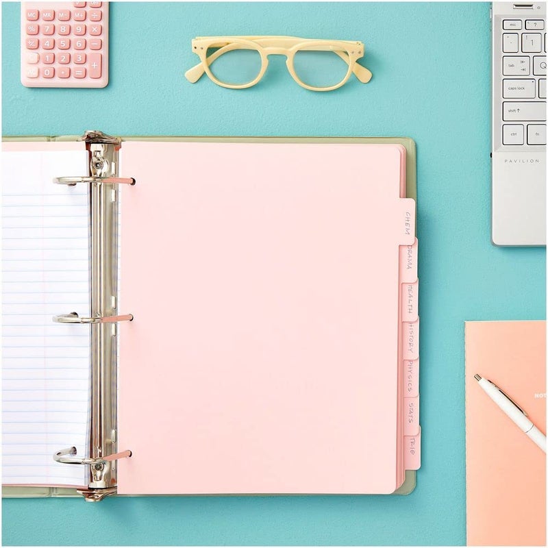Paper Junkie 12 Sets Pink 8 Tab Dividers for 3 Ring Binder  Paper Binder Separators with Tabs  Bulk Pack of 96 Total Page Dividers for School  Work  Home  Office Supplies (Letter Size  9.5x11 in) - Image 2